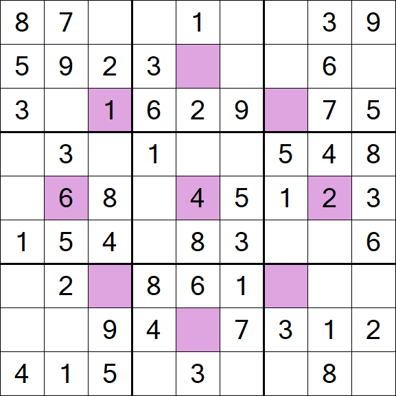 Asterisk Sudoku - Einfach