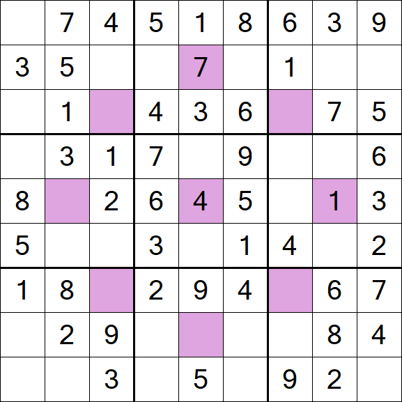 Asterisk Sudoku - Einfach