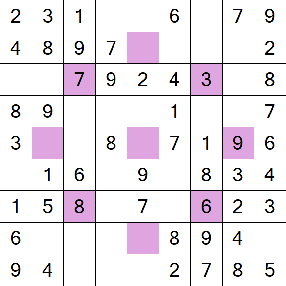 Asterisk Sudoku - Einfach