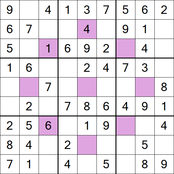 Asterisk Sudoku - Easy