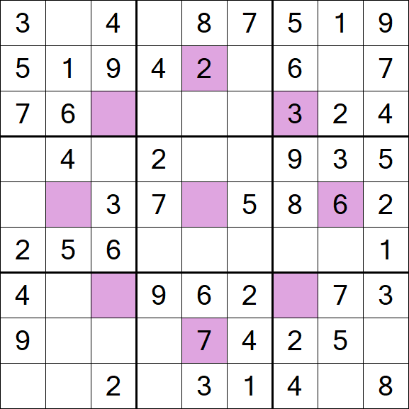 Asterisk Sudoku - Simple