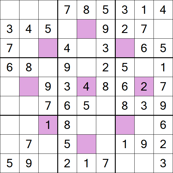 Asterisk Sudoku - Simple