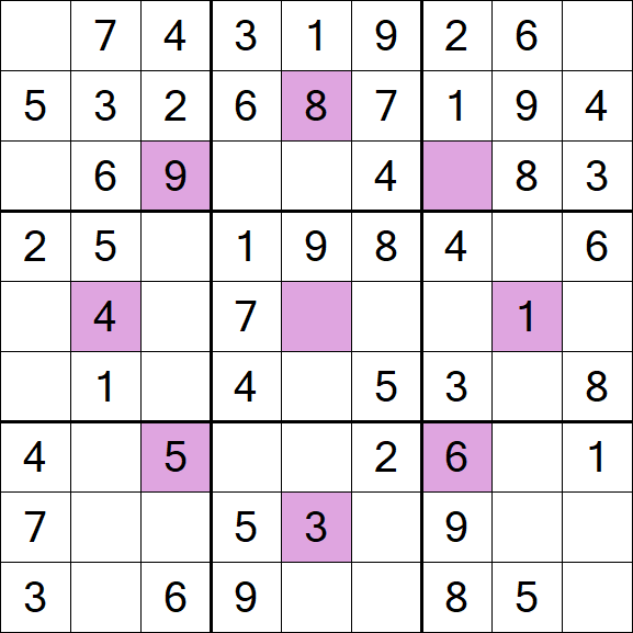 Asterisk Sudoku - Einfach