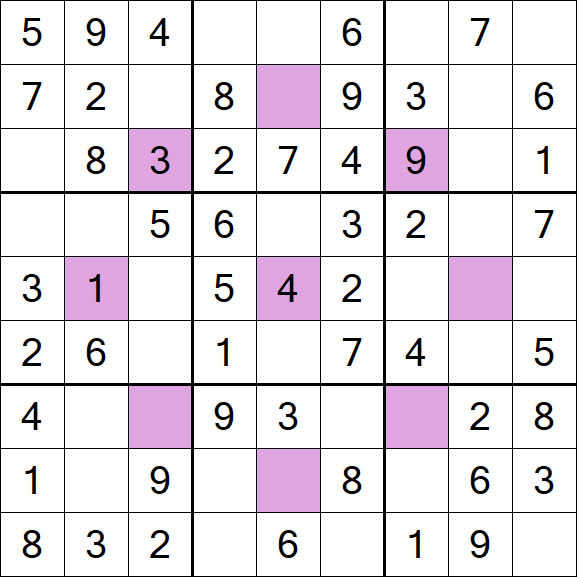 Asterisk Sudoku - Einfach