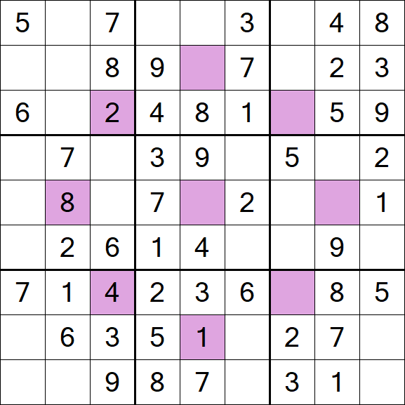 Asterisk Sudoku - Simple