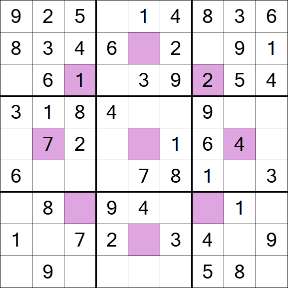 Asterisk Sudoku - Simple