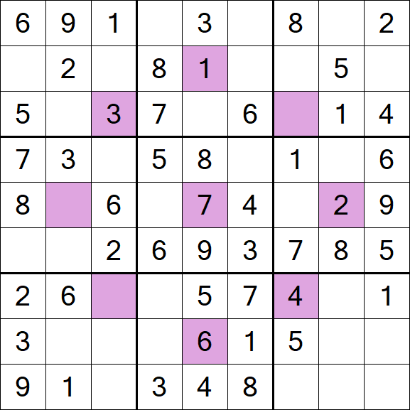 Asterisk Sudoku - Einfach
