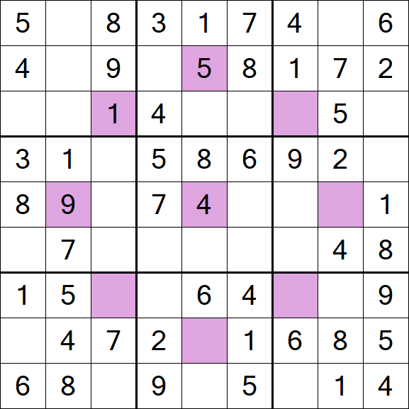 Asterisk Sudoku - Einfach