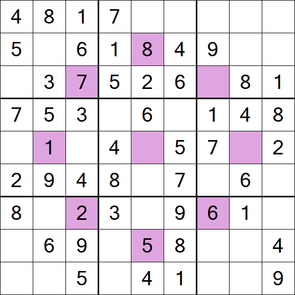 Asterisk Sudoku - Easy