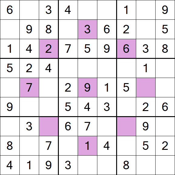 Asterisk Sudoku - Einfach
