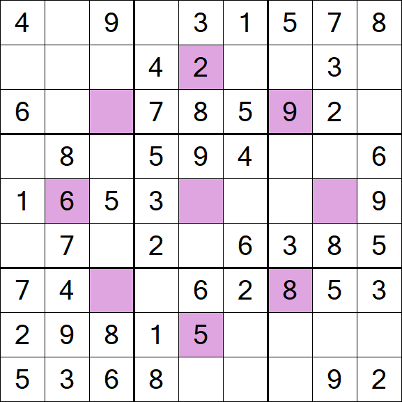Asterisk Sudoku - Easy