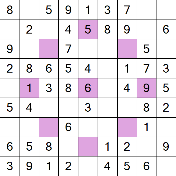 Asterisk Sudoku - Easy