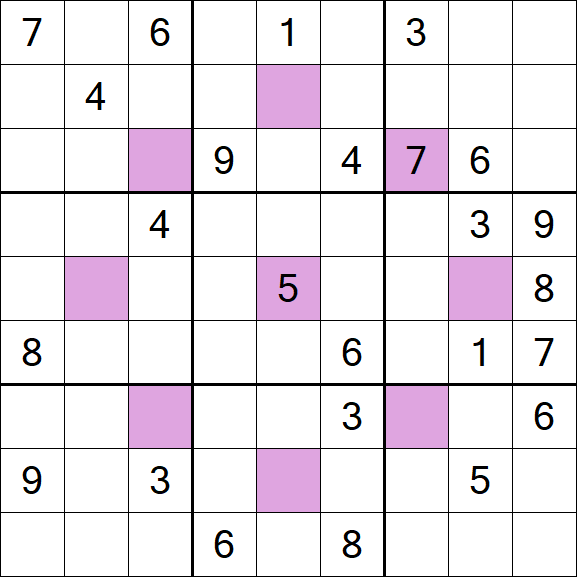 Asterisk Sudoku - Difficile
