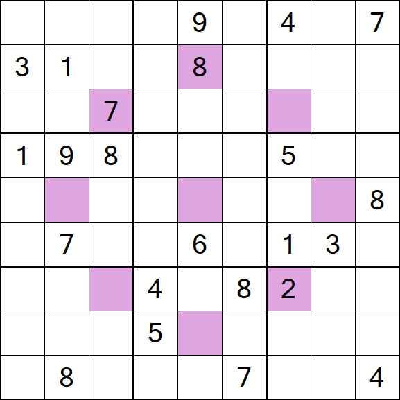 Asterisk Sudoku - Schwierig