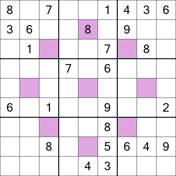 Asterisk Sudoku - Difficile