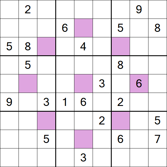 Asterisk Sudoku - Difficile