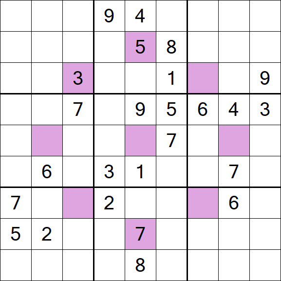 Asterisk Sudoku - Difficile