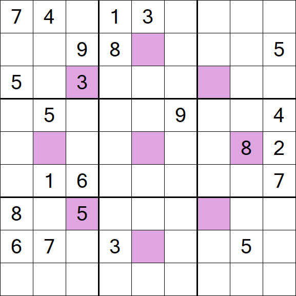 Asterisk Sudoku - Schwierig