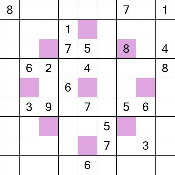Asterisk Sudoku - Schwierig