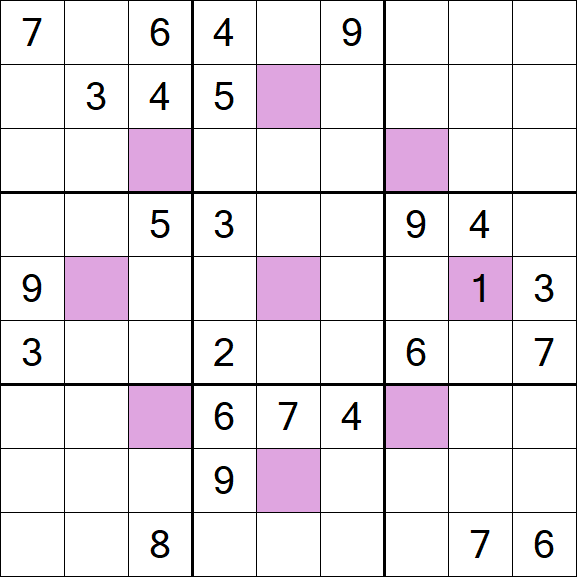 Asterisk Sudoku - Schwierig