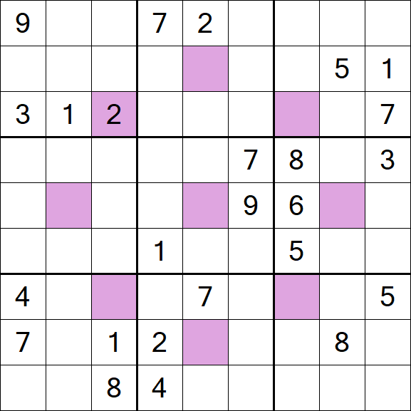 Asterisk Sudoku - Schwierig