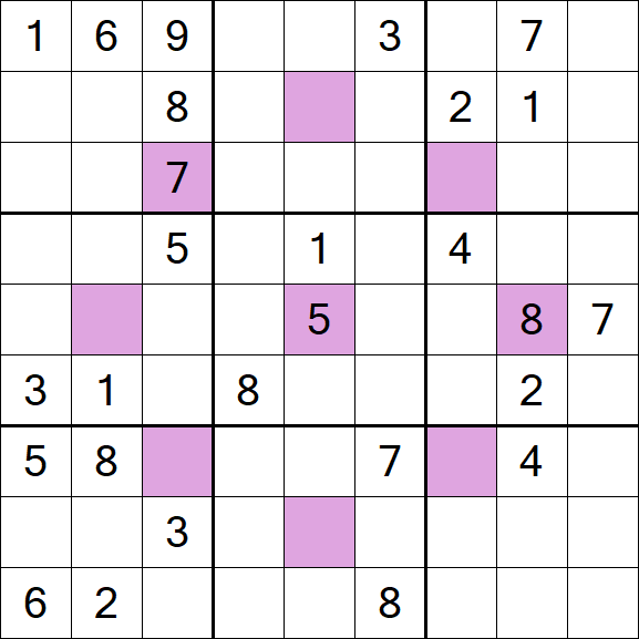 Asterisk Sudoku - Schwierig
