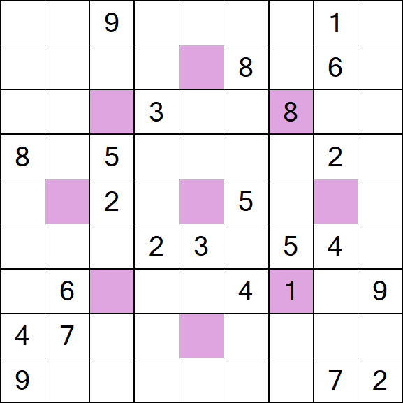 Asterisk Sudoku - Schwierig