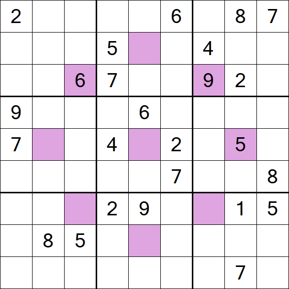 Asterisk Sudoku - Schwierig