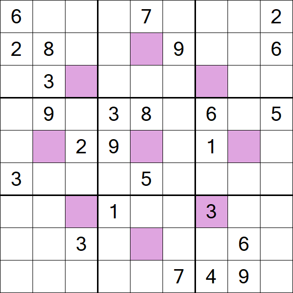 Asterisk Sudoku - Schwierig