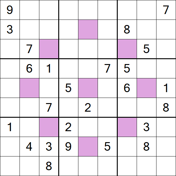 Asterisk Sudoku - Schwierig
