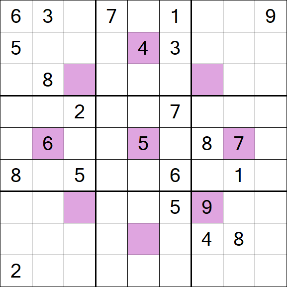 Asterisk Sudoku - Schwierig