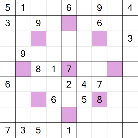 Asterisk Sudoku - Schwierig