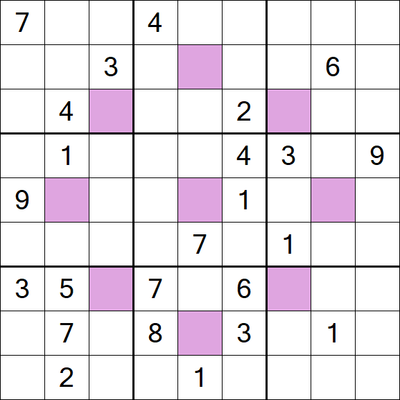 Asterisk Sudoku - Schwierig