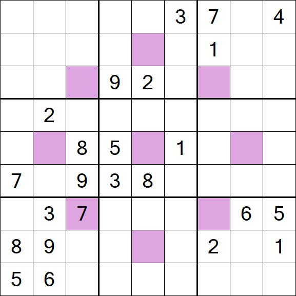 Asterisk Sudoku - Difficile