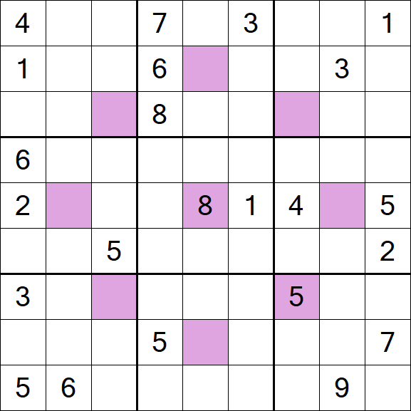 Asterisk Sudoku - Difficile