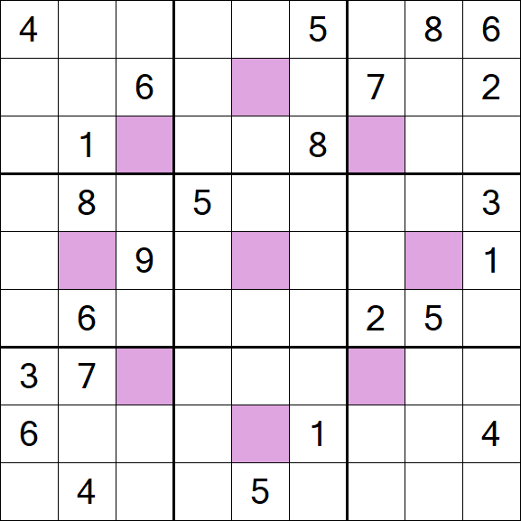 Asterisk Sudoku - Difficile