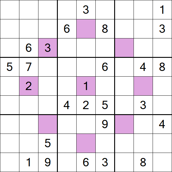 Asterisk Sudoku - Difficile