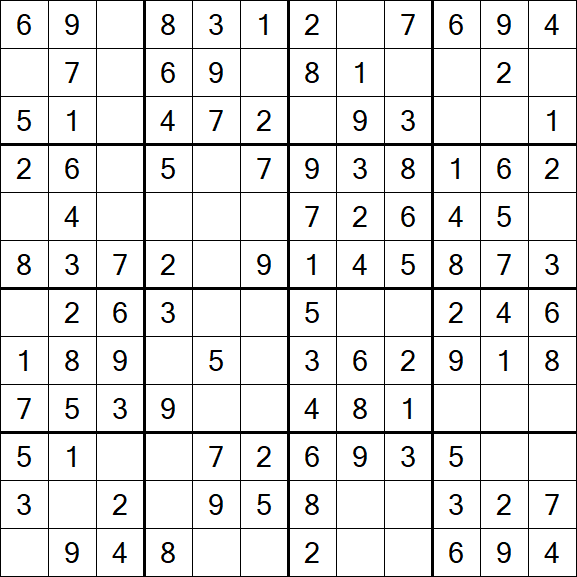 Butterfly Sudoku - Einfach
