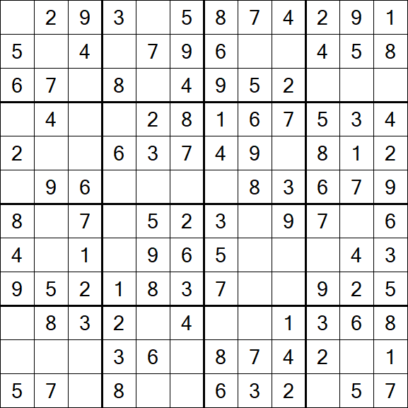 Butterfly Sudoku - Easy
