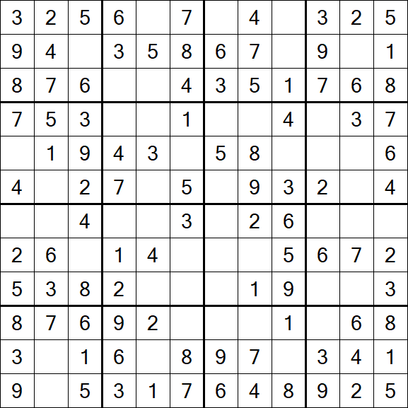 Butterfly Sudoku - Easy