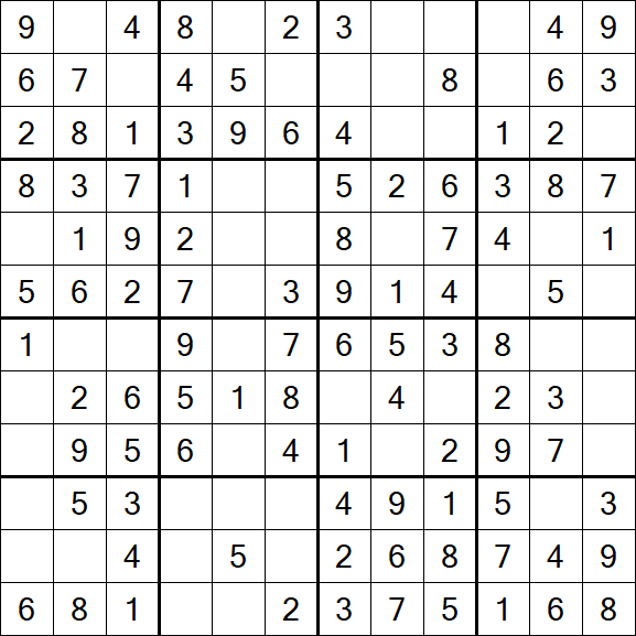 Butterfly Sudoku - Easy