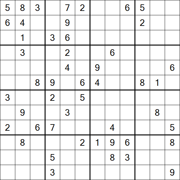 Butterfly Sudoku - Difficile