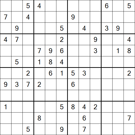 Butterfly Sudoku - Difficile