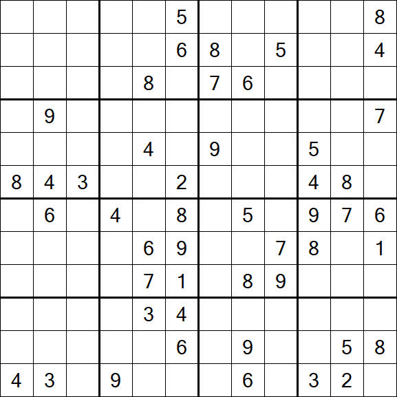 Butterfly Sudoku - Difficile