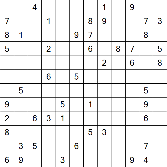 Butterfly Sudoku - Difficile