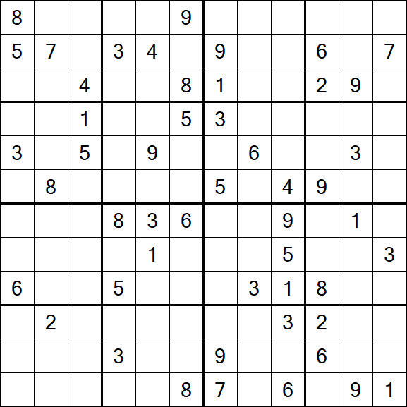 Butterfly Sudoku - Difficile