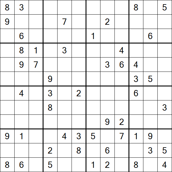 Butterfly Sudoku - Difficile
