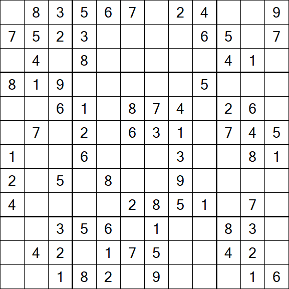 Butterfly Sudoku - Moyen