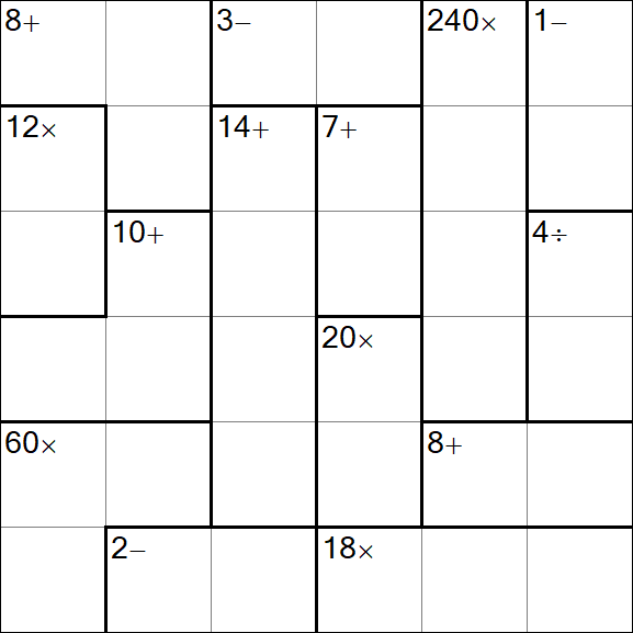 Calcudoku - Einfach