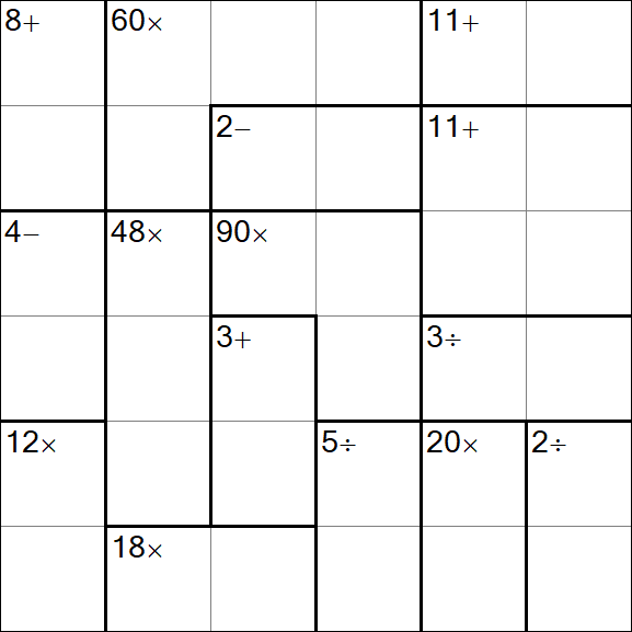 Calcudoku - Fácil